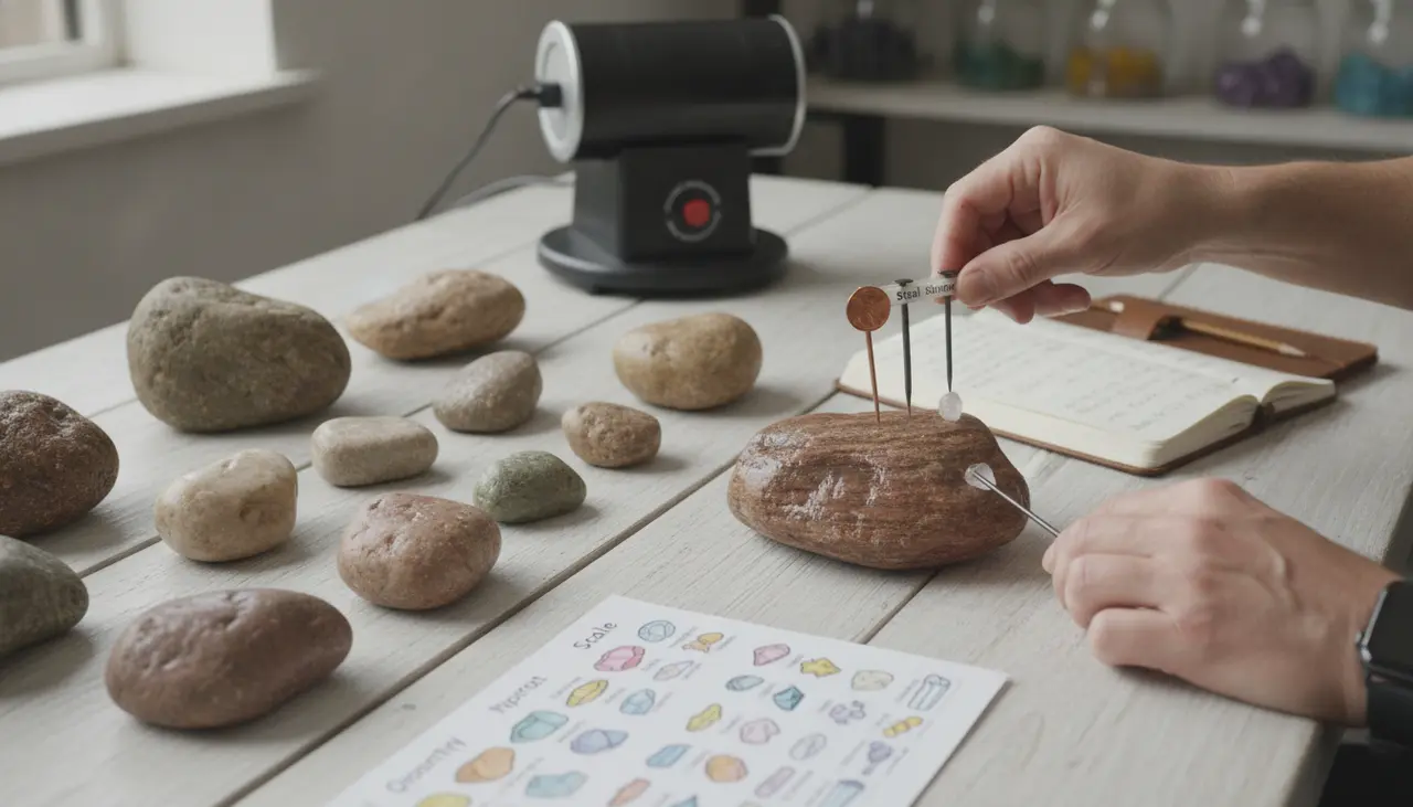 Identifying Your Rocks: Is it Hard Enough to Tumble? visual summary